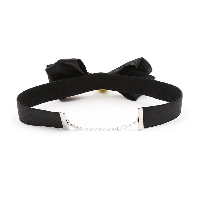 Collar with Bow and Bell 29 cm Size M Black - Image 4