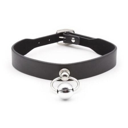 Collar with Hoop and Bell Black