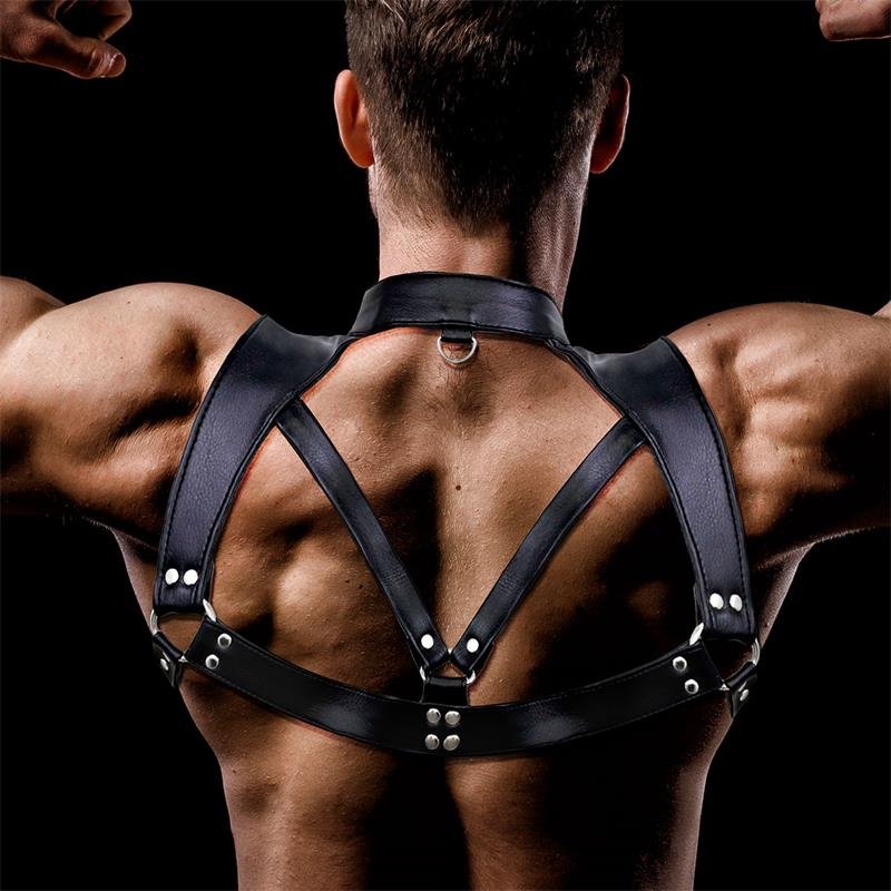 Darius Chest Bondage Harness for Men Vegan Leather - Image 3
