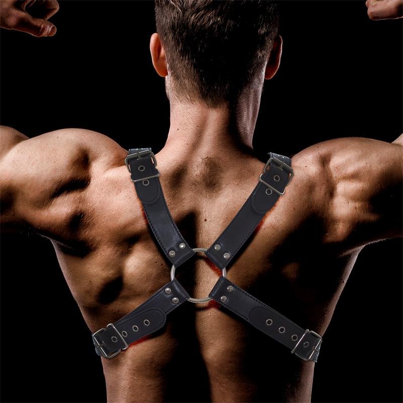Darom Male Chest Bondage Harness Vegan Leather - Image 3