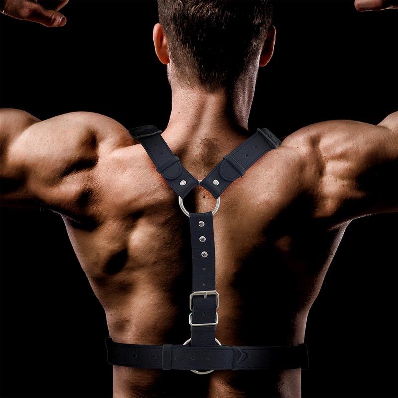 Fabrio Male Chest Bondage Harness Vegan Leather - Image 3