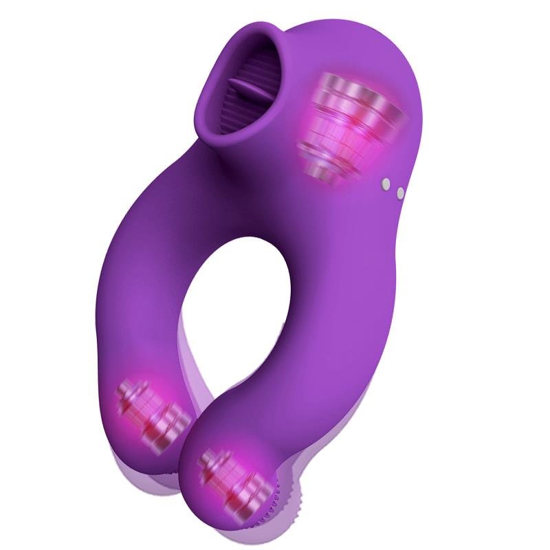 Fenda Vibrating Ring with Licking Tongue and Remote Control 3 Motors Magnetic USB - Image 5
