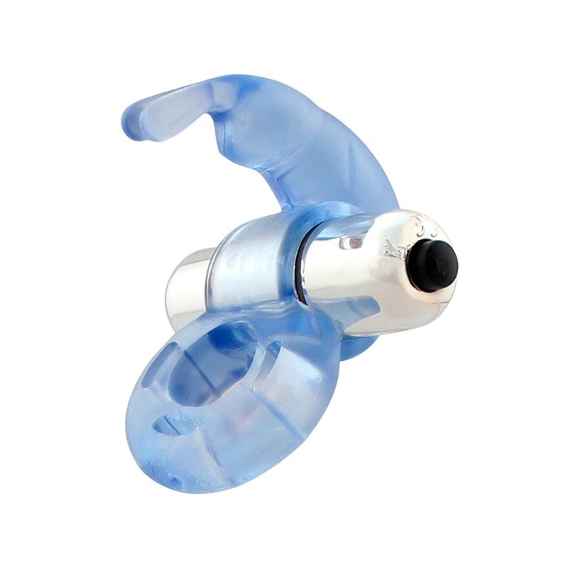 Firey Vibrating Penis Ring with Rabbit Blue - Image 3