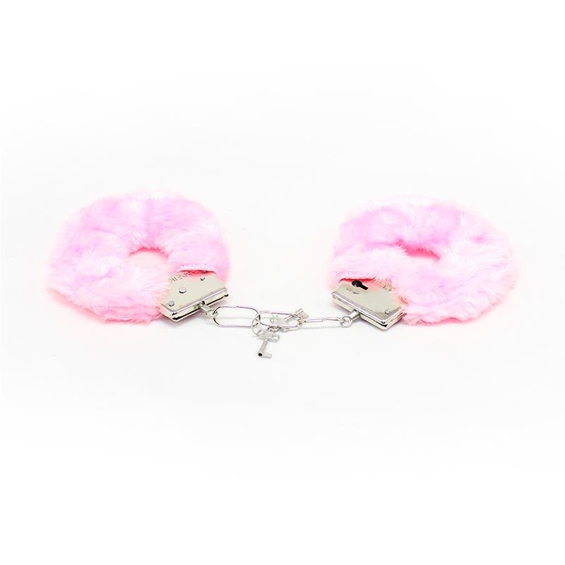Furry Metal Handcuffs Pink - Image 3