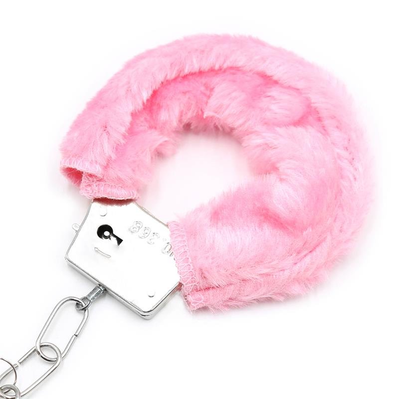 Furry Metal Handcuffs Pink - Image 4