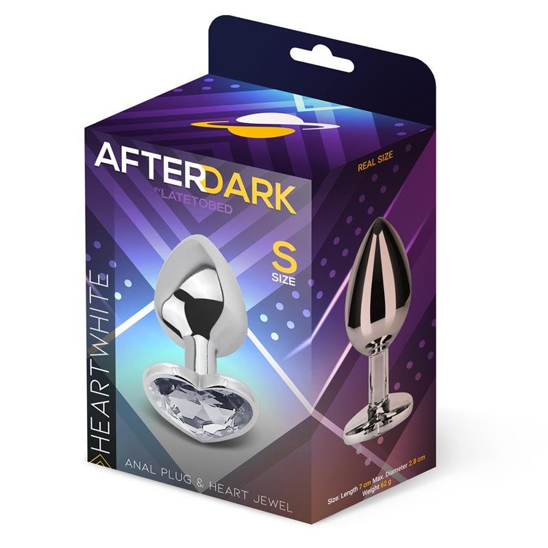 Heart Shaped Butt Plug White Size S - Image 2