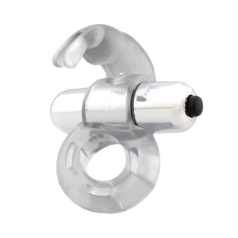 Horizon Vibrating Penis Ring with Rabbit Clear - Image 2