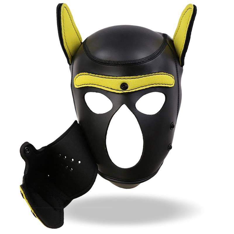 Hound Neoprene Dog Hound Removable Muzzle Black/Yellow One Size - Image 5