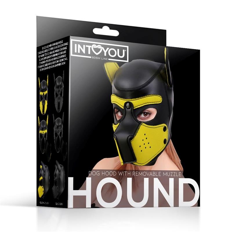 Hound Neoprene Dog Hound Removable Muzzle Black/Yellow One Size - Image 6