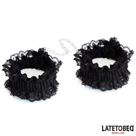 Lace Elastic Wrist Restraints Black