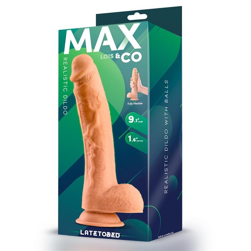 Lois Realistic Dildo with Testicles 9.1 Flesh - Image 4
