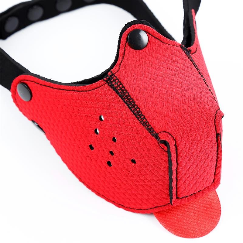 Neoprene Puppy Face Mask Red - Image 4