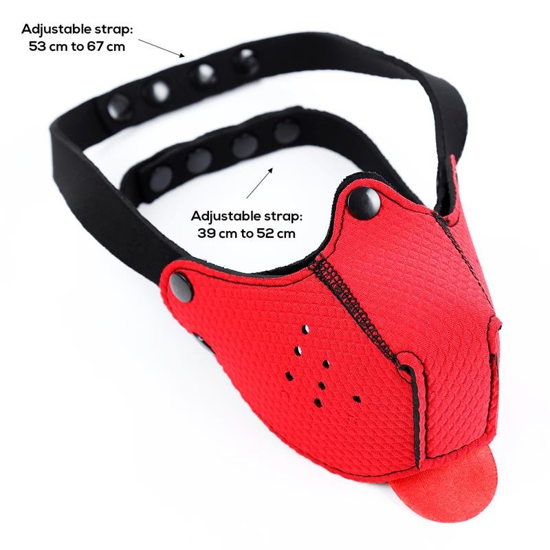 Neoprene Puppy Face Mask Red - Image 7