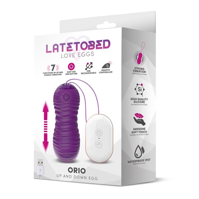Orio Huevo Vibrating and Telescopic Up and Down Movement Remot Control Purple - Image 6