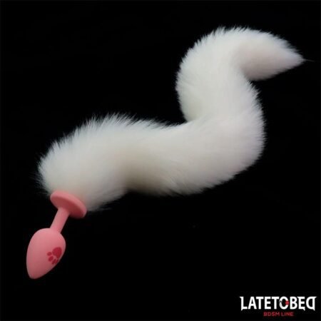 Pink Silicone Fox Tail Anal Plug Pink
