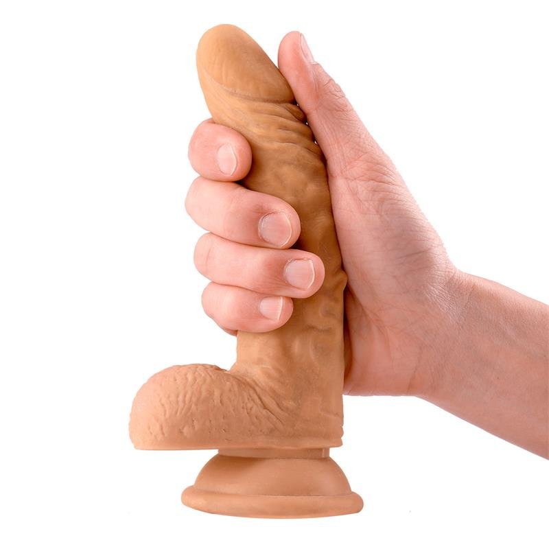 Sam Realistic Dildo with Testicles 7.1 Flesh - Image 3