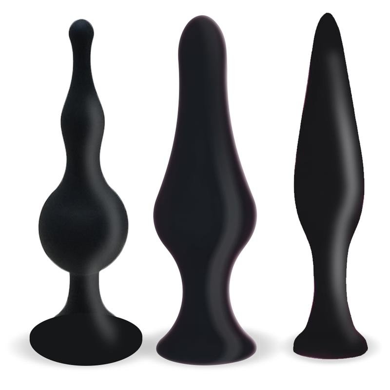 Set of 3 Butt Plugs Black - Image 6