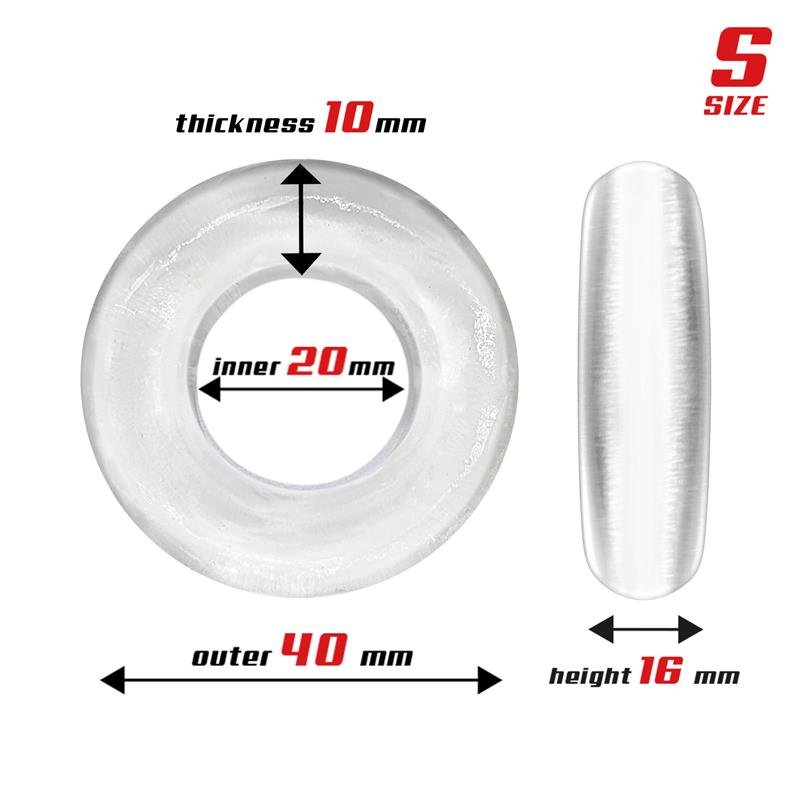 Set of 3 Cock Rings Flexible Clear - Image 2