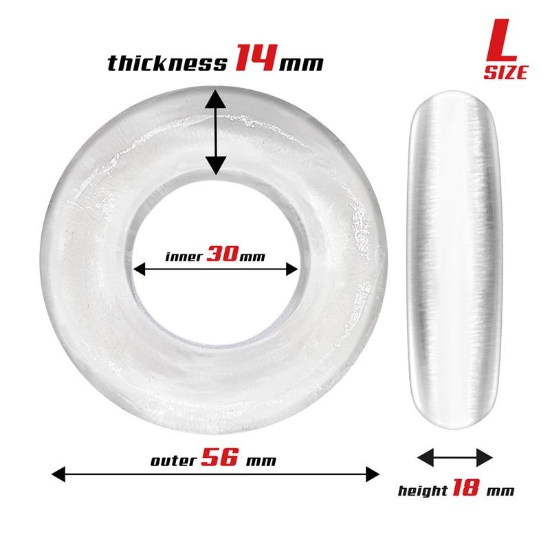 Set of 3 Cock Rings Flexible Clear - Image 4