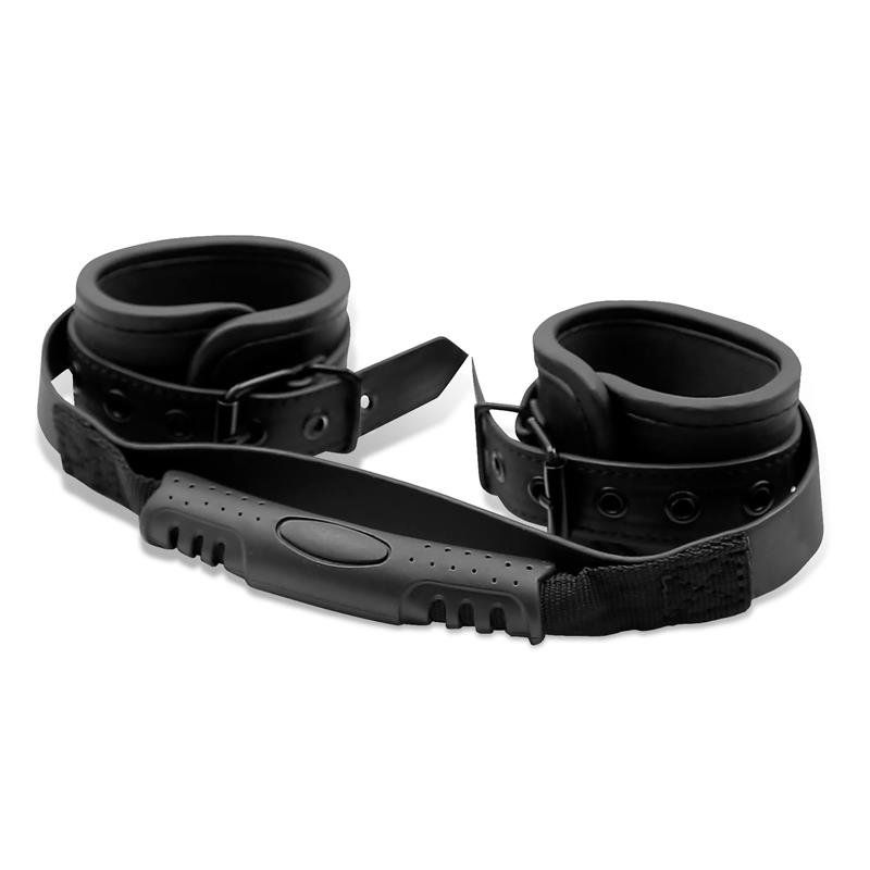 Vegan Leather Cuffs with Handle - Image 2