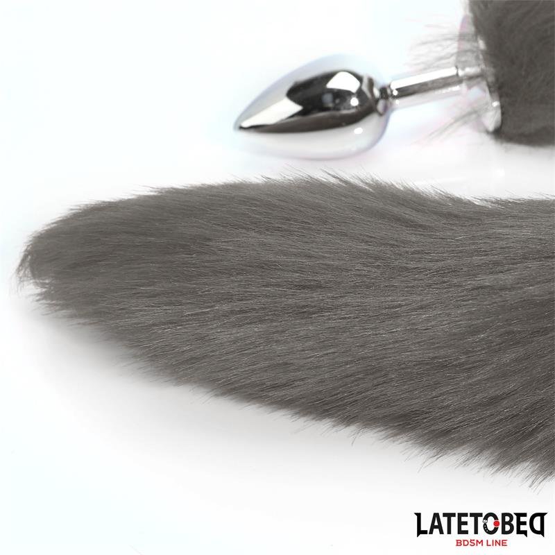 Anal plug with tail Gray 40 cm - Image 8