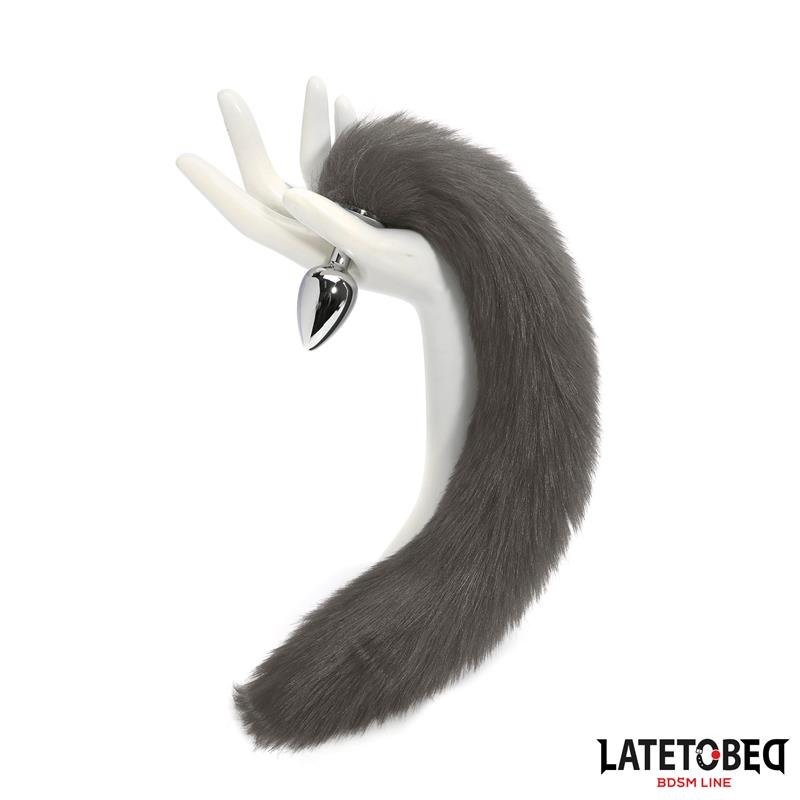 Anal plug with tail Gray 40 cm - Image 9