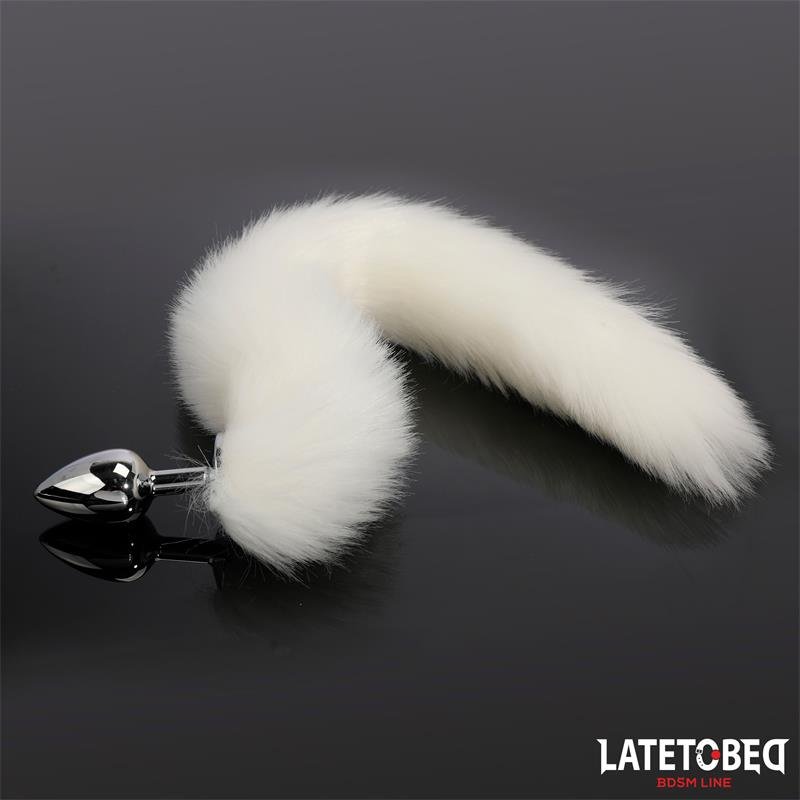 Anal plug with tail White 40 cm - Image 3