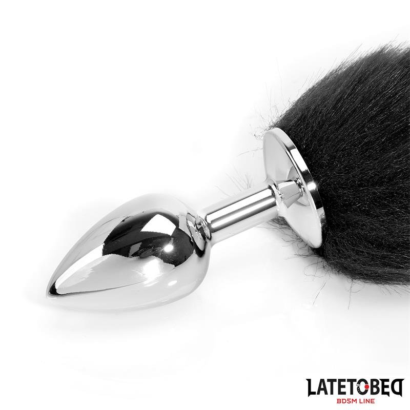 Fox Tail Anal Plug Black and White 40 cm - Image 8