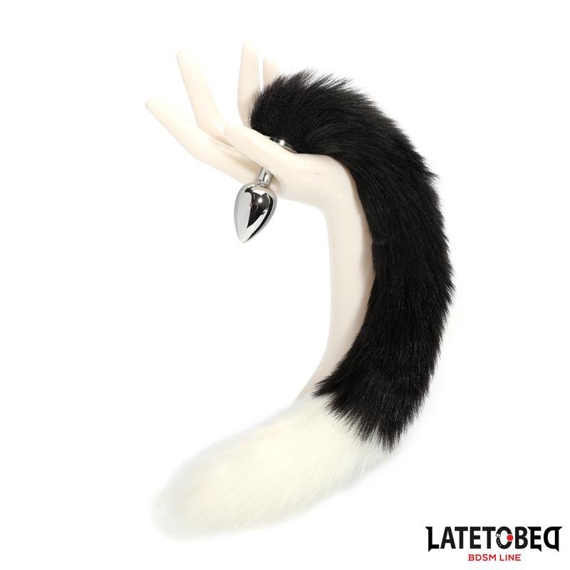 Fox Tail Anal Plug Black and White 40 cm - Image 9