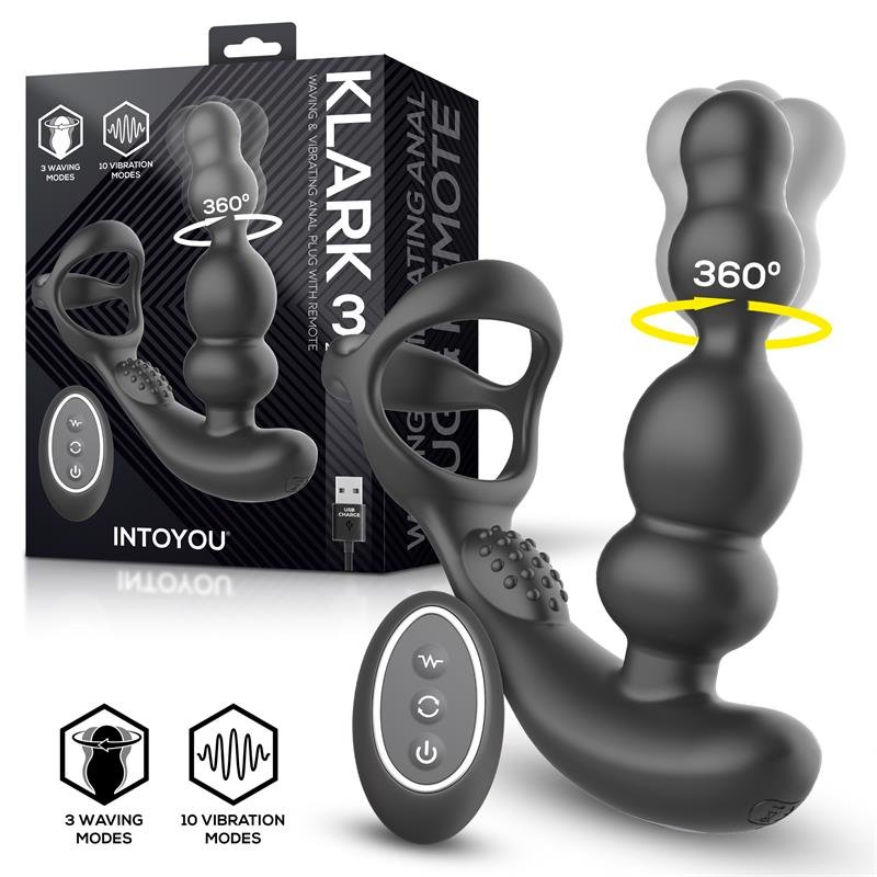 Klark Vibrating and Waving Butt Plug with Remote