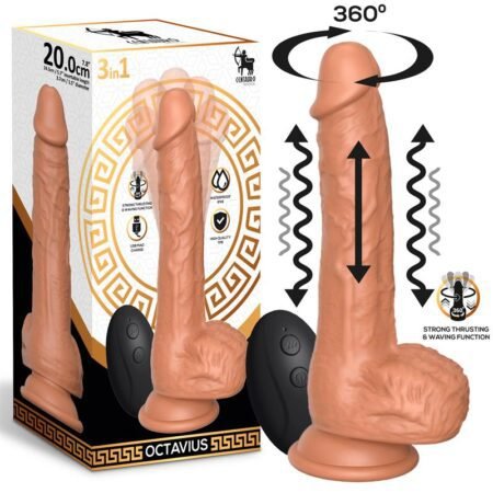 Octavius Dildo with Thrusting, 360º Waving and Vibrating 7.8 - 20 cm
