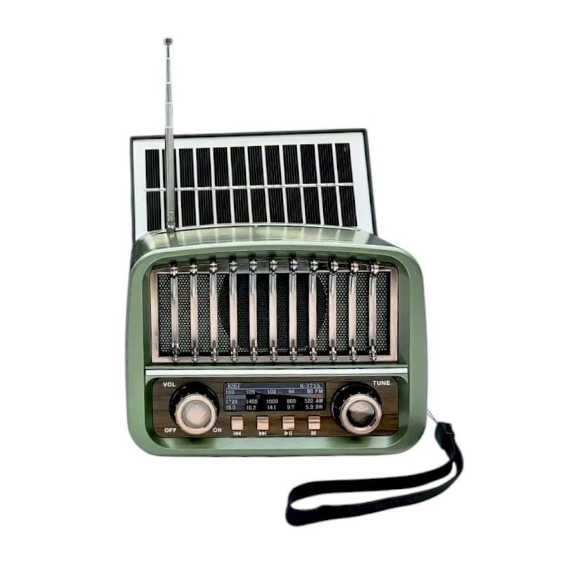 Επαναφορτιζόμενο ραδιόφωνο Retro με ηλιακό πάνελ - K-371S - 023719 - Green