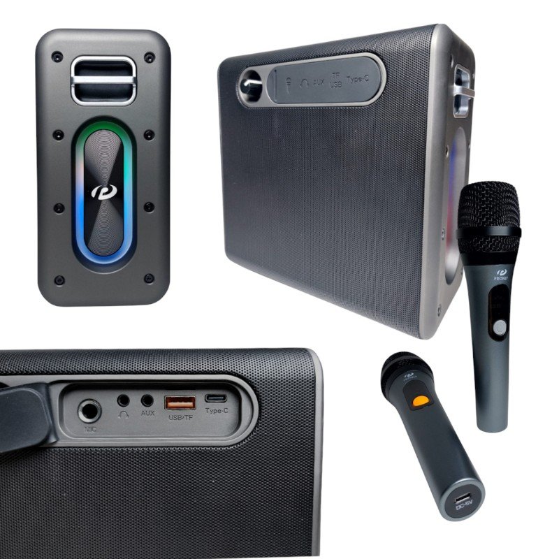 Φορητό ηχείο Bluetooth με 2 μικρόφωνα Karaoke - PR-1016 - 241373 - Image 2