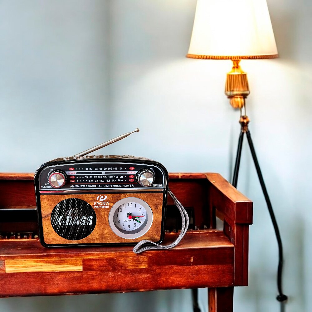 Επαναφορτιζόμενο ραδιόφωνο Retro με Bluetooth - PR-1002BT - 241434 - Brown - Image 2