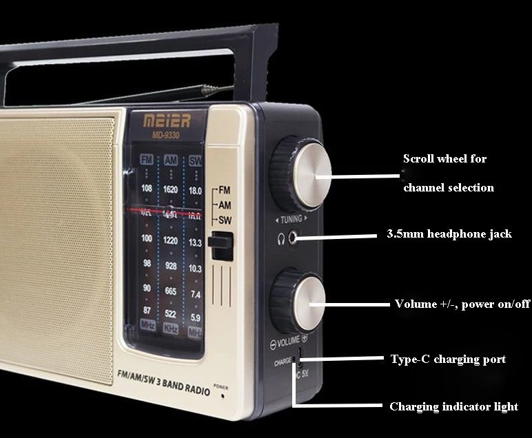 Φορητό ραδιόφωνο - PR-1012 - 241441 - Gold - Image 2