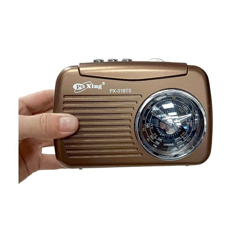 Επαναφορτιζόμενο ραδιόφωνο με ηλιακό πάνελ - PX31BTS - 401315 - Brown