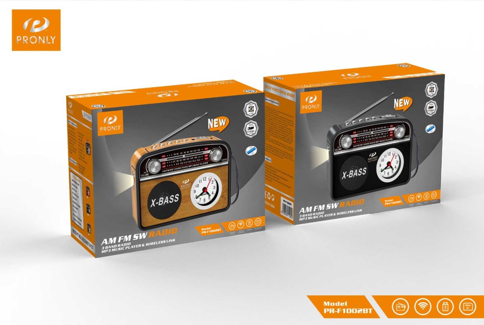 Επαναφορτιζόμενο ραδιόφωνο Retro με Bluetooth - PR-1002BT - 241434 - Brown - Image 5