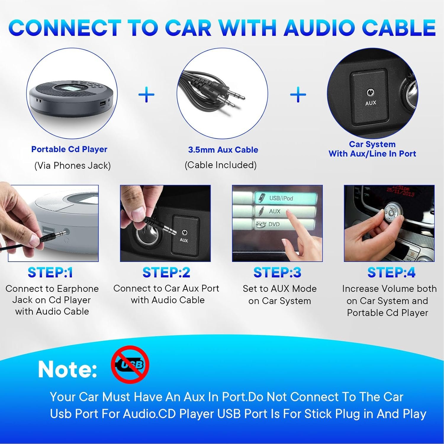 Φορητό επαναφορτιζόμενο CD Player με Bluetooth - PM20 - 718198 - Black - Image 4