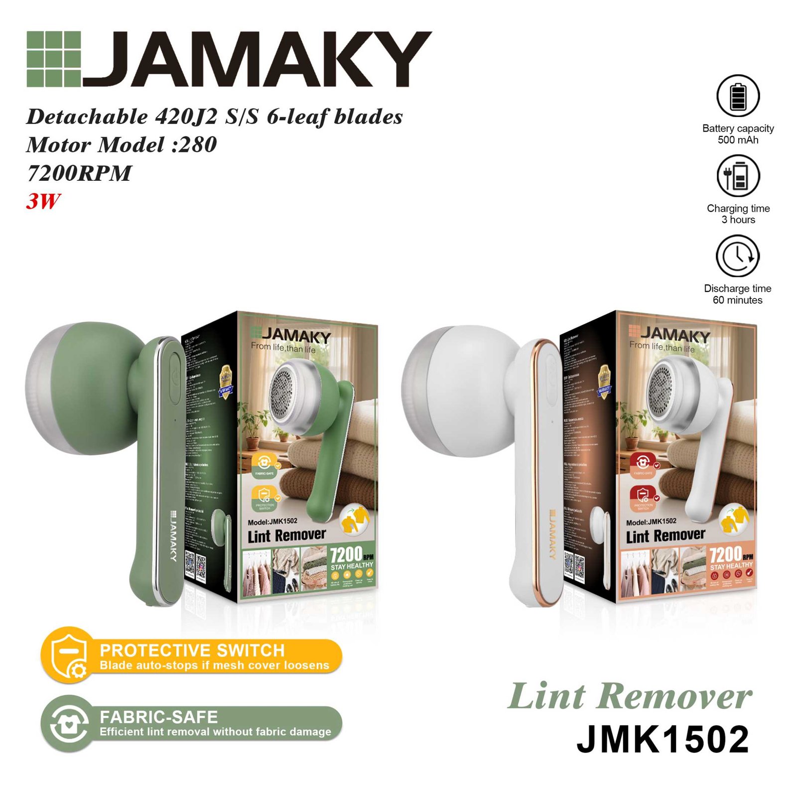 Αποχνουδωτής ρούχων - JMK1502 - Jamaky - 502018 - White - Image 2