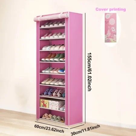 Υφασμάτινη ντουλάπα 9 ραφιών - XG10-9 - 521735 - PINK