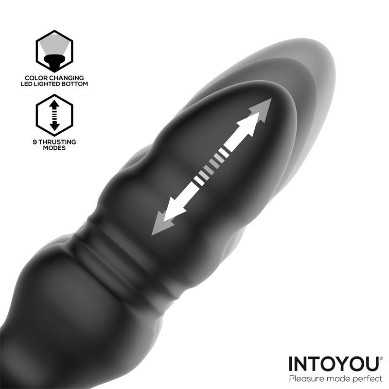 Krax Butt Plug with Vibration, Thrusting, Led Light and Remote - Image 4