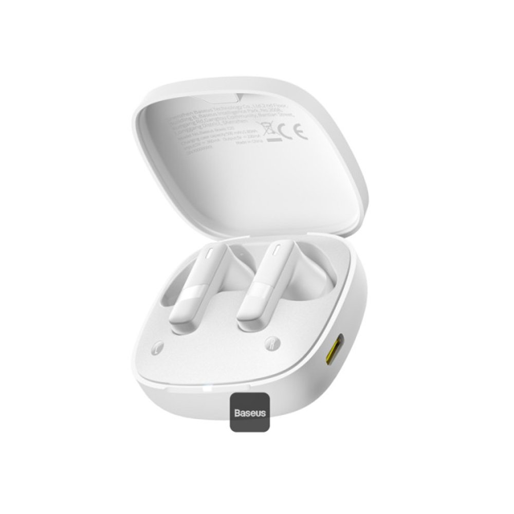 Baseus - Wireless Earbuds Bowie E20 (A00069700223-00) - Bluetooth 5.3, True Wireless, 2 ENC Mics, Powerful Bass, IPX5 - White