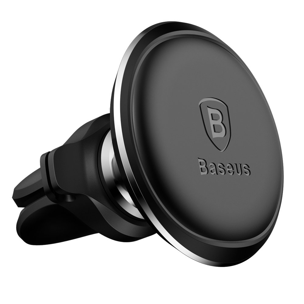 Baseus - Car Holder (C40141201113-00) - Magnetic Grip for Air Vent, 360° Rotation, with Cable Holder - Black