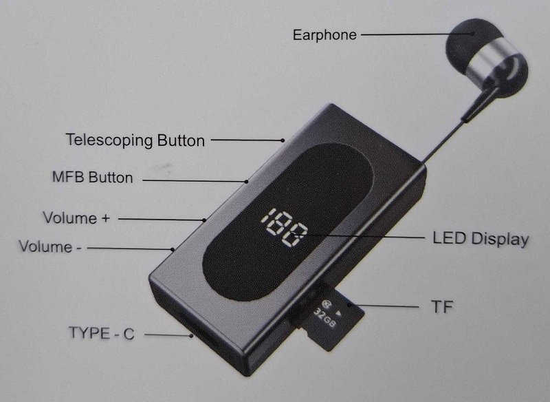 Ασύρματο ακουστικό Bluetooth - K100 - 153416 - Black - Image 3