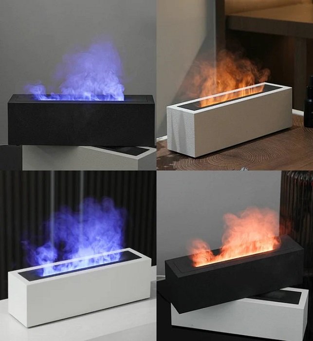 Υγραντήρας χώρου με εφέ φλόγας - 221316 - White - Image 2