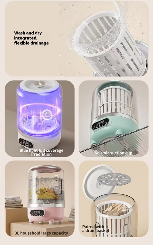 Φορητό επαναφορτιζόμενο πλυντήριο ρούχων mini - HP909 - 457658 - Green - Image 2