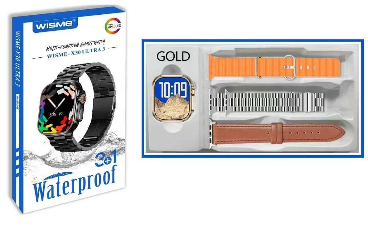 Σετ Smartwatch με 3 λουράκια - WISME-X30 - 750278 - Orange - Image 3