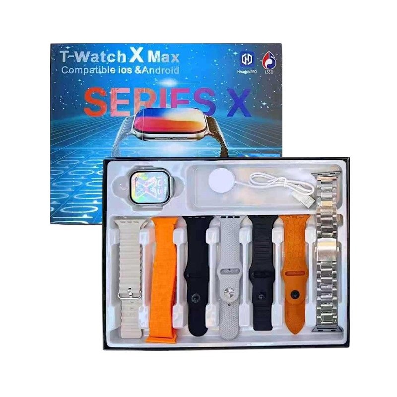 Σετ Smartwatch με 7 λουράκια - T-Watch X Max - 814178 - Grey