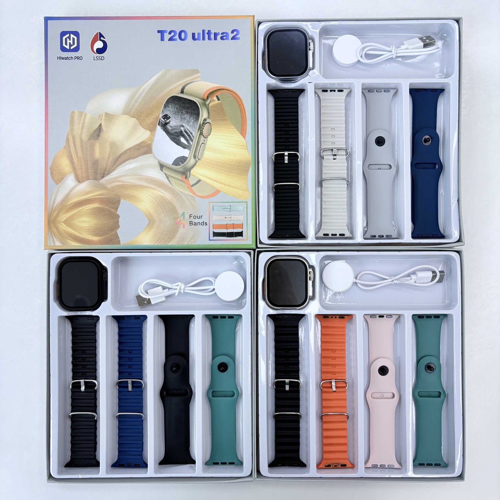 Σετ Smartwatch με 4 λουράκια - T20 UItra2 - 814208 - Grey - Image 2