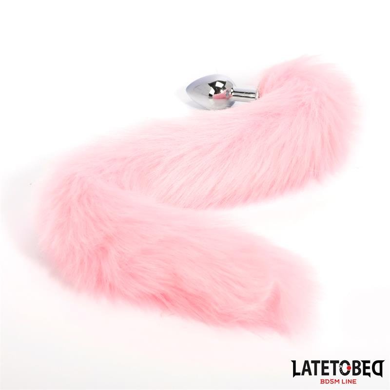 Anal Plug with Fox Tail Pink 40 cm - Image 5